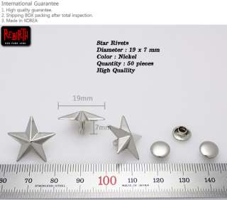 50pcs 19x7mm star rivets Nickel leather craft stuffs  