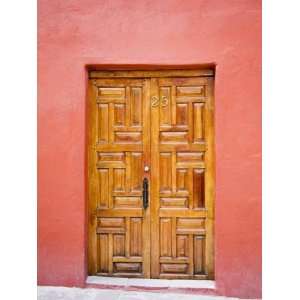 Carved Wooden Door, San Miguel, Guanajuato State, Mexico Photographic 
