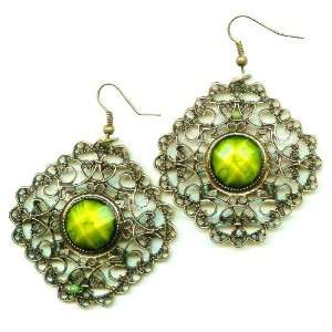  Exotic Look   Metal Earrings   India   Rusty Gold Color 
