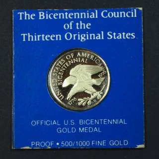 USA / The Bicentennial Council of the 13 Original States. Gold Medal 