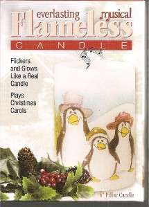 Flameless Wax Candle Penguins Family Christmas Carols  