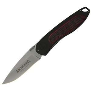  Browning Black Lightning Red Bone Handle Folding Knife 