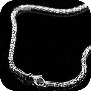 Necklace stainless steel chain silver men 51cm 20 inches 3mm hollow 