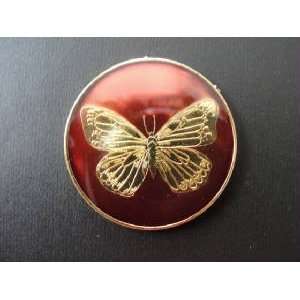 111RB   Red Butterfly Recovery Medallion   Serenity Prayer On The Back