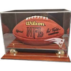 Caseworks New England Patriots Wood Finished Acrylic Football Display 