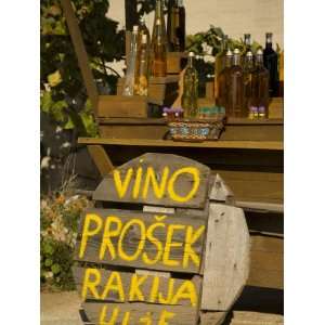  Bottles of local wine on display, Stari Grad Town, Hvar 