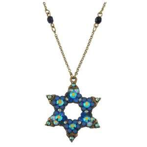  Negrin Authentic Star of David Pendant Decorated with Flower Shaped 