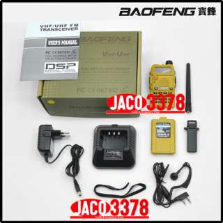 color BAOFENG UV 5R Yellow Dual Band UHF/VHF FM Radio + USB Prog Cable 