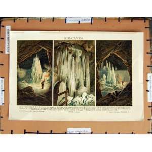   Antique Print C1800 1870 Ice Caves Hungary Stalagmite