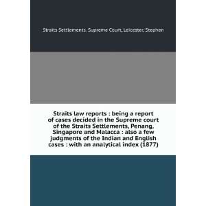 Straits law reports  being a report of cases decided in the Supreme 