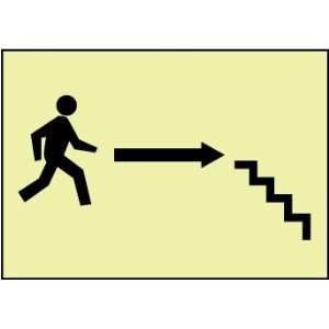  SIGNS 7 X 10 STAIRS RIGHT ARROW MAN (GRAPHIC)