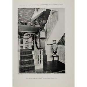  1911 Print Newel Post Hall Stair Harrington House Salem 