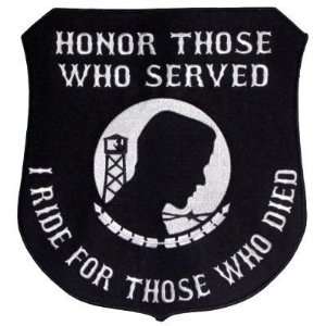 BACK PATCH HONOR THOSE SERVED POW MIA Veteran Patches 