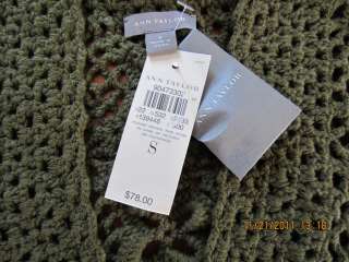 ANN TAYLOR womens Corchet Cardigan Sweater Sea Green Size S,L or XL 