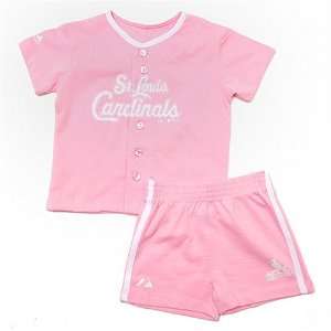  St. Louis Cardinals Baby Pink Jersey and Shorts sz 24 mos 