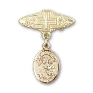  14kt Gold Baby Badge with St. Anthony of Padua Charm and 