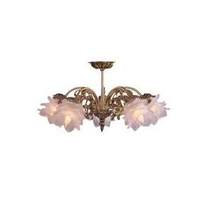  Cecile Semi Flush Mount in Olde Brass Glass Type Lalique 