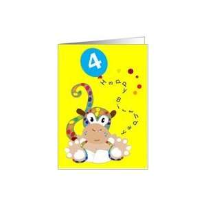  Baby monkey 4th birthday Card Toys & Games