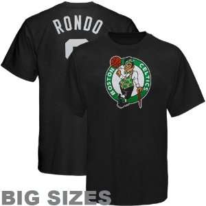 Majestic Boston Celtics #9 Rajon Rondo Black Player Big Sizes T shirt 