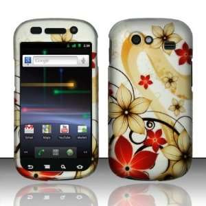 For Samsung Nexus S 4G i9020 (T Mobile/Sprint) Rubberized Red Flowers 