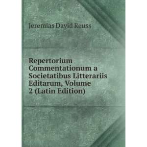   Editarum, Volume 2 (Latin Edition) Jeremias David Reuss Books