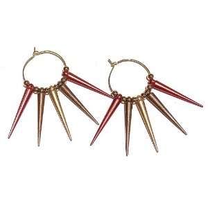  Spikey Gold Hoop Earrings   Metallics Rust, Bronze & Gold 