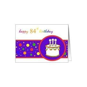  84th Happy Birthday Cake rainbow design Card Toys & Games