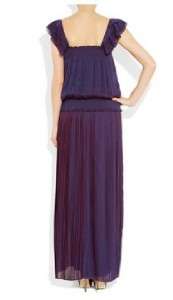 2012 NEW Catherine Malandrino Pleated silk blend chiffon gown  