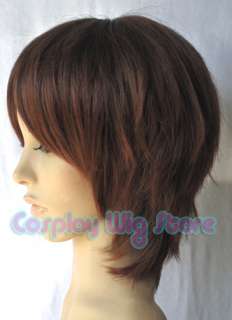 Axis Powers Hetalia S/N Italy Cosplay Short Auburn Brown Hair Wig 