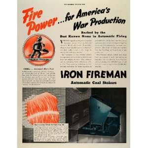  1942 Ad Iron Fireman Automatic Coal Stokers Fuel Heat 