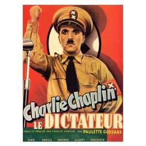  Retro Movie Prints Great Dictator   Charlie Chaplin Print 