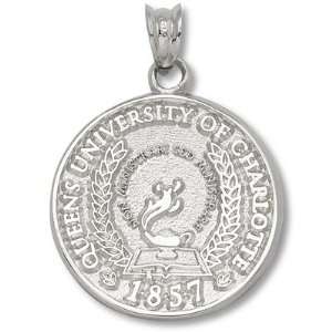   Silver Queens University Charlotte Seal 3/4in Pendant Jewelry