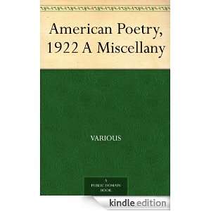 American Poetry, 1922 A Miscellany Various  Kindle Store