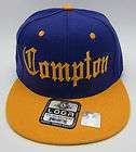 COMPTON Snapback Hat LA Cap EazyE Dre Cube NWA Lakers Purple Gold Hats 