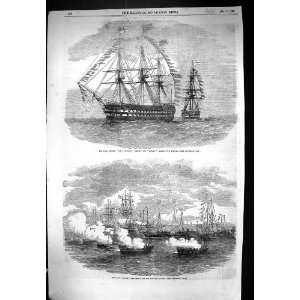  1856 Navy War Pivot Ship Rodney London Signal Gun boat 