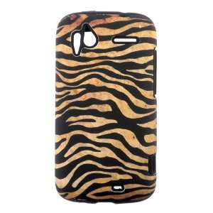  4G HYBRID DUAL LAYERS COVER CASE PERFECT FIT  BLACK AND BROWN ZEBRA 