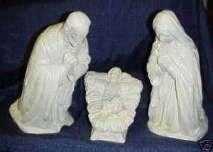 Ceramic Christmas Nativity Set MARY JOSEPH BABY JESUS  