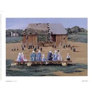  Ann Mount Barn Raising 8x6 Poster Print