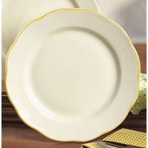   White (Ivory/Eggshell) Seville China Plate with Gold Band 36 / CS