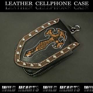 Black Leather with Python Cross Gothic Smartphone, iPhone Case  