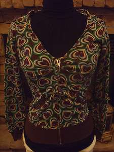 Charlotte Russse Heart Print Hoodie Sweatshirt S M L BNWT  