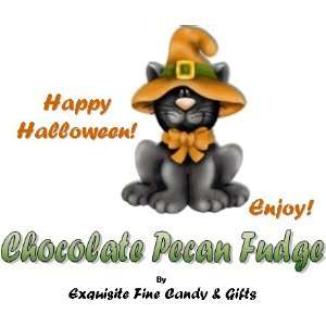 Custom Labeled Gift Spooky Kitty Halloween Chocolate Pecan Fudge Box 