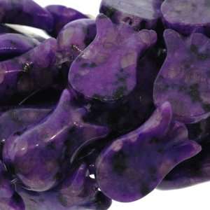 Kiwi Charoite  Tulip Carved   16mm Height, 25mm Width, Sold by 18 