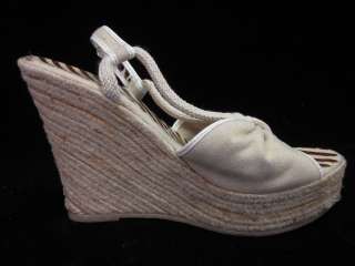 MOSCHINO CHEAP & CHIC Tan Rope Canvas Wedges Sz 38 8  
