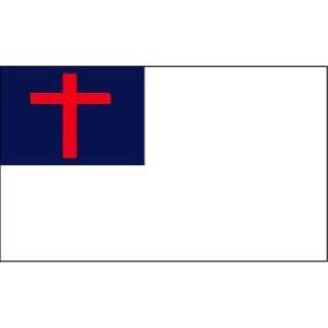  3x5 FT Christian Flag Sewn Cross SolarMax Nylon Pole 
