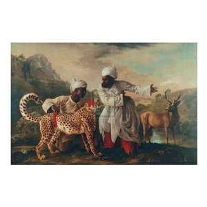  Cheetah and Stag with Two Indians by George Stubbs 39x27 