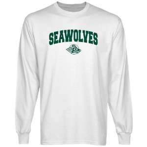 Alaska Seawolves White Logo Arch Long Sleeve T shirt 