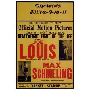  Joe Louis and Max Schmeling Movie Poster (27 x 40 Inches 