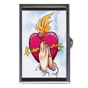 Christian Prayer Flaming Heart Coin, Mint or Pill Box Made in USA