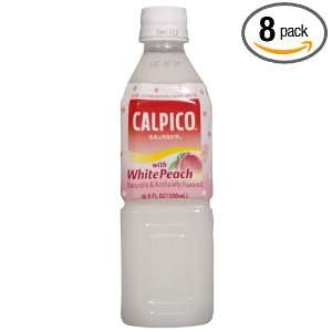 Calpico Soft Drink, Peach, 16.9 Ounce (Pack of 8)  Grocery 